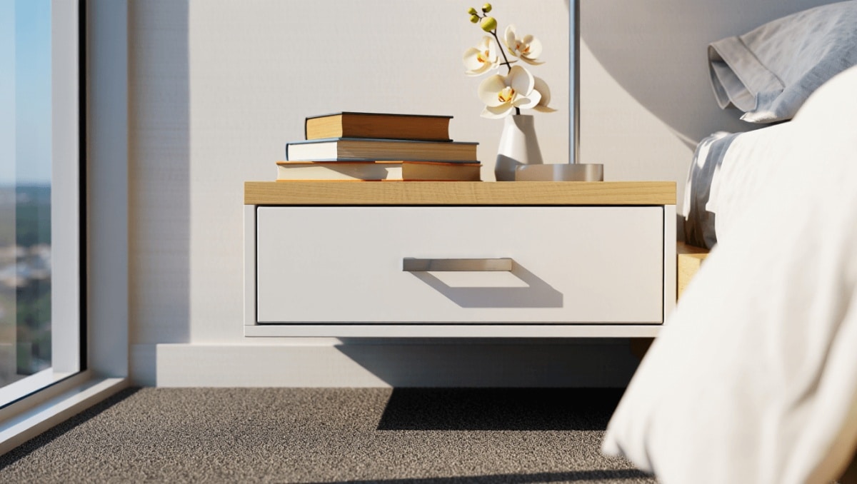 
     Consigue mucho más espacio en tu dormitorio con esta ingeniosa alternativa a la mesilla de noche de toda la vida   