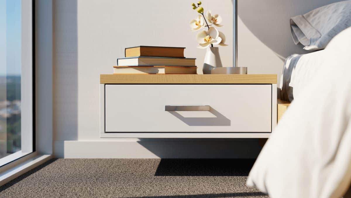 Consigue mucho más espacio en tu dormitorio con esta ingeniosa alternativa a la mesilla de noche de toda la vida