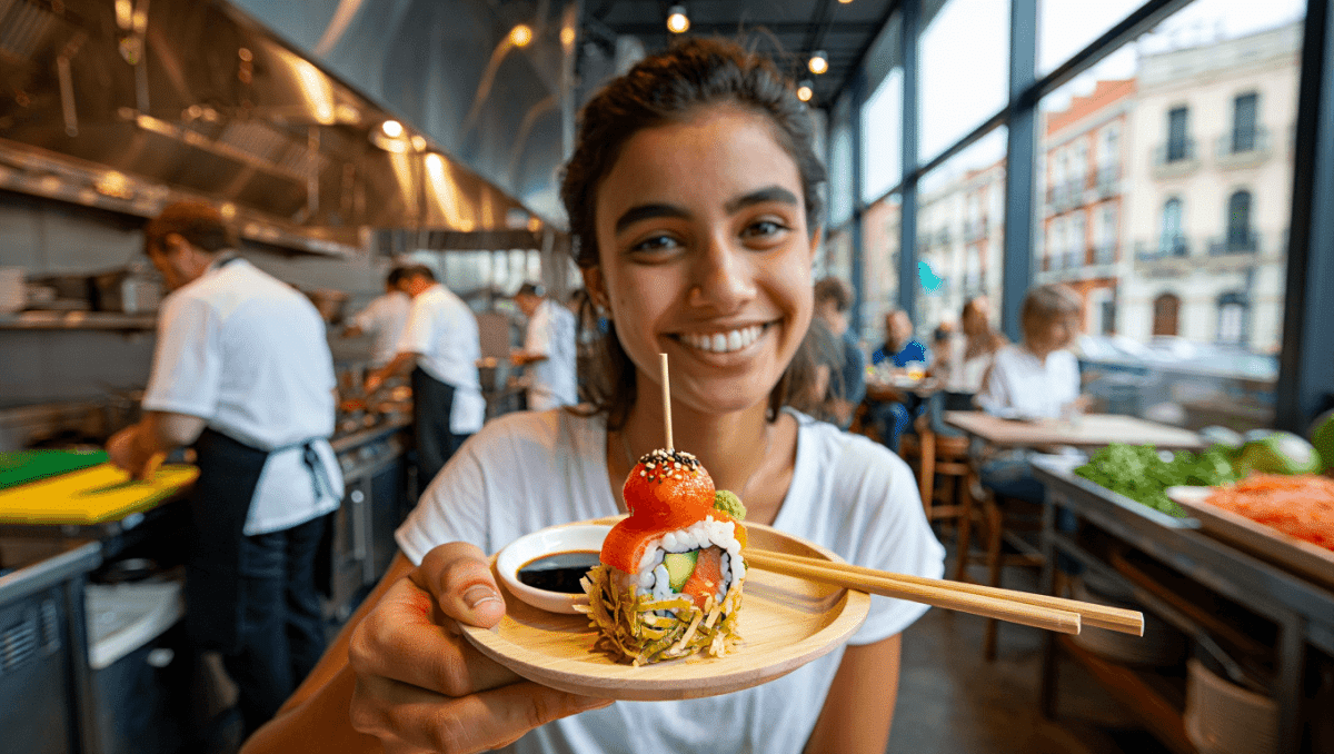 La forma más viral de comer sushi ya está Madrid
