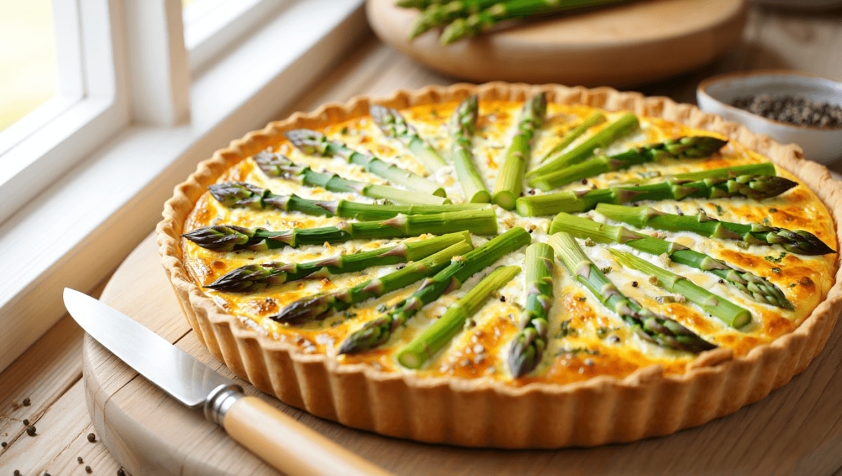 Quiche de espárragos trigueros, un delicioso plato de temporada para compartir