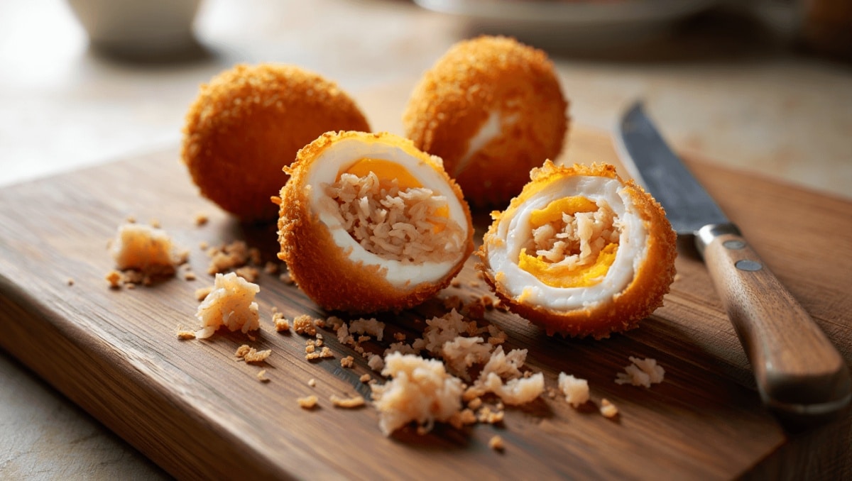 
     Esta receta de huevos rellenos típica de Euskadi es ideal si te han sobrado migas de bacalao de Semana Santa    