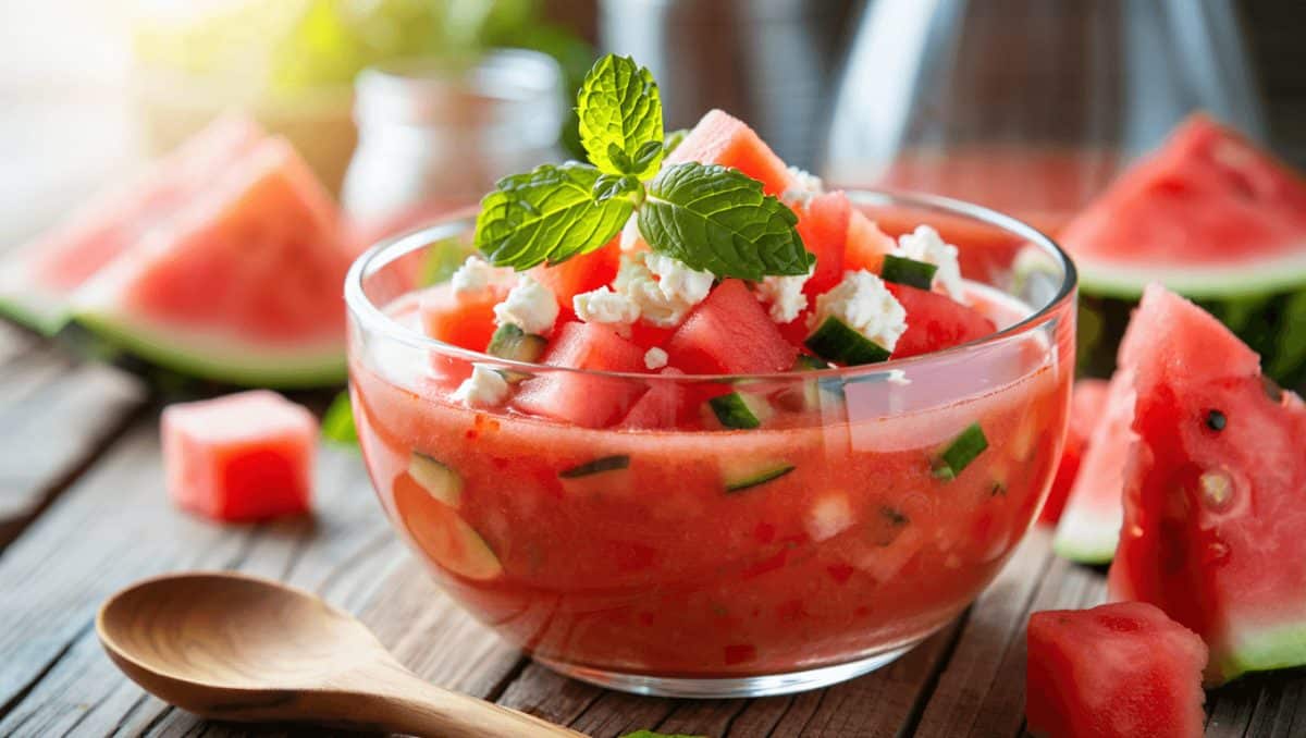 Gazpacho suave de sandía: receta fácil, rápida y refrescante