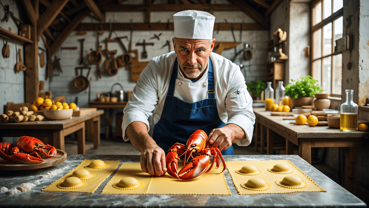 La gamba roja que se vistió de ravioli