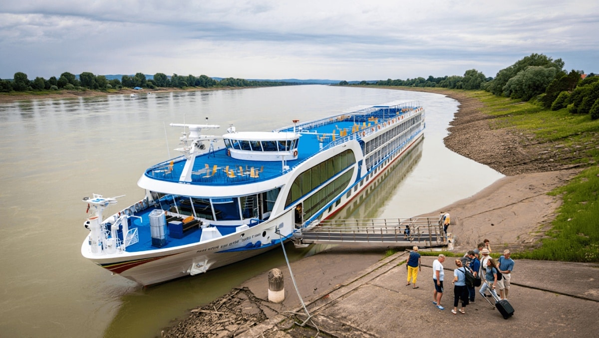 El mayor crucero fluvial de Europa está a punto de zarpar. Hay un pequeño problema: el Danubio se está secando y los barcos no pueden navegar