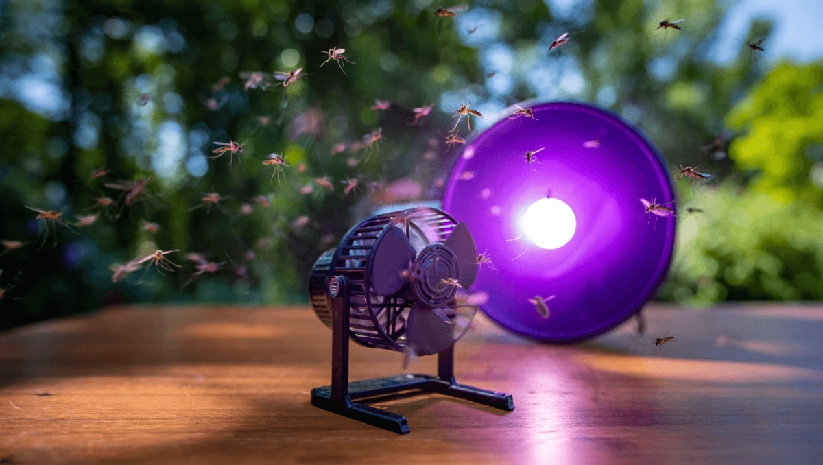 Ni insecticidas ni enchufes: el sencillo invento casero que atrapa mosquitos con un ventilador y una luz violeta
