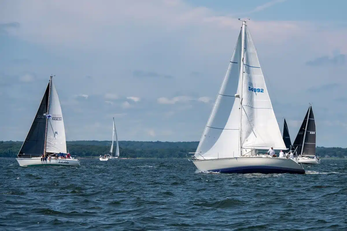 Barcos de vela compitiendo en la bah&iacute;a de Palma durante la jornada final de la Copa del Rey Mapfre